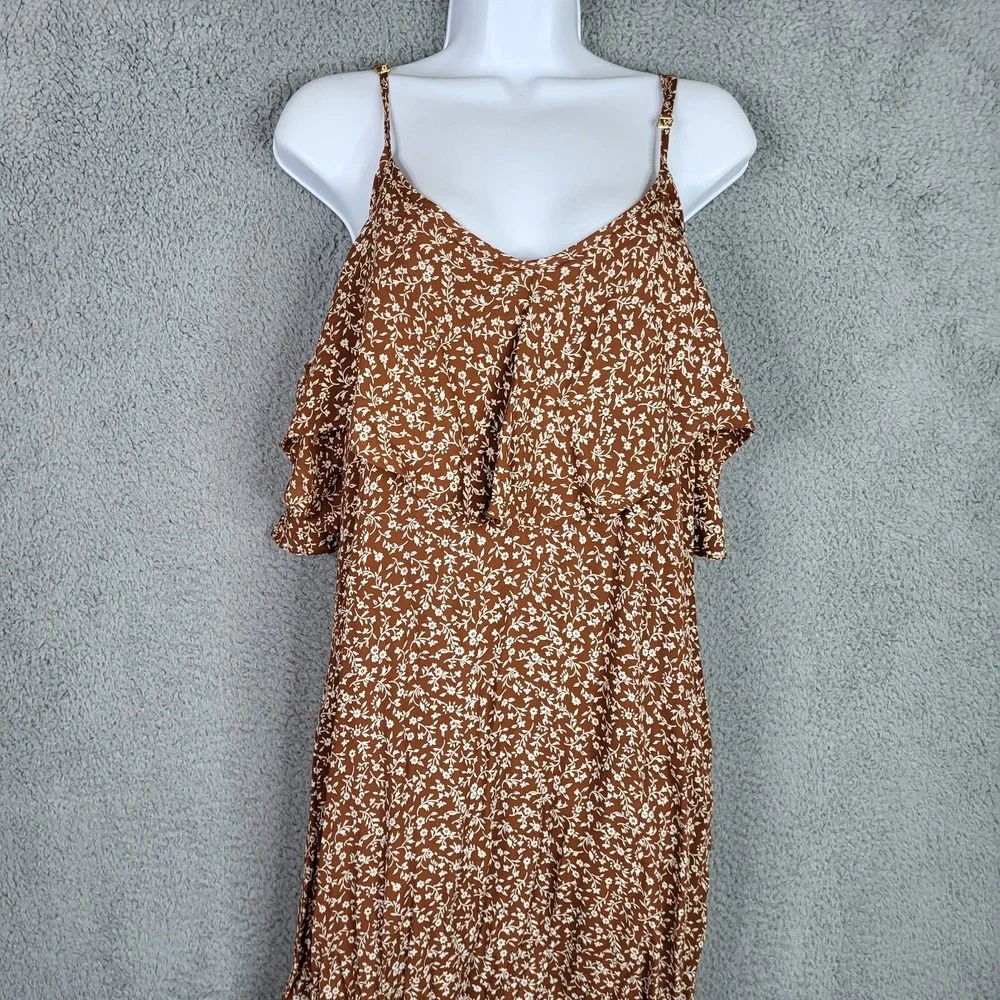 Flynn Skye Dreamy Women's brown white Floral Maxi Dress Size XS